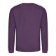 Just Hoods Uniszex hagyományos szabású kereknyakú pulóver AWJH030, Plum-XL