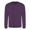 Just Hoods Uniszex hagyományos szabású kereknyakú pulóver AWJH030, Plum-XL