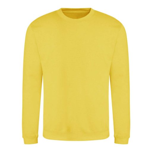 Just Hoods Uniszex hagyományos szabású kereknyakú pulóver AWJH030, Sun Yellow-XS