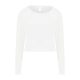 Just Hoods Női rövid fazonú környakas pulóver AWJH035, Arctic White-L