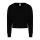Just Hoods Női rövid fazonú környakas pulóver AWJH035, Deep Black-XXS