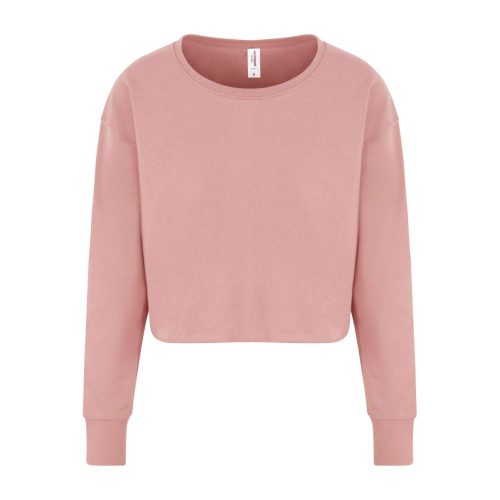 Just Hoods Női rövid fazonú környakas pulóver AWJH035, Dusty Pink-XS