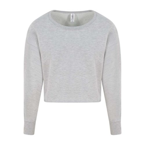 Just Hoods Női rövid fazonú környakas pulóver AWJH035, Heather Grey-XXS