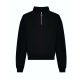 Just Hoods Női 1/4 cipzáras galléros pulóver AWJH037, Deep Black-L