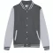 Just Hoods AWJH043 patentos, vastag férfi pulóver, Charcoal/Heather Grey-R-L