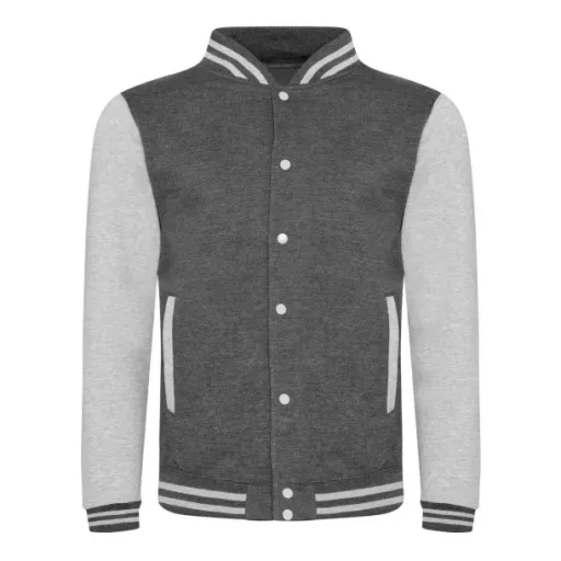 Just Hoods AWJH043 patentos, vastag férfi pulóver, Charcoal/Heather Grey-R-L
