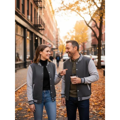 Just Hoods AWJH043 patentos, vastag férfi pulóver, Charcoal/Heather Grey-R-XL