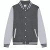 Just Hoods AWJH043 patentos, vastag férfi pulóver, Charcoal/Heather Grey-R-m