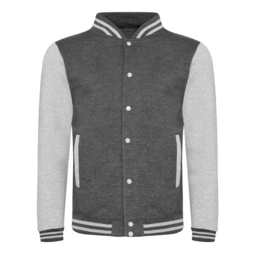 Just Hoods AWJH043 patentos, vastag férfi pulóver, Charcoal/Heather Grey-R-m