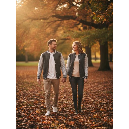 Just Hoods AWJH043 patentos, vastag férfi pulóver, Charcoal/Heather Grey-R-s