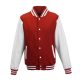 Just Hoods patentos vastag férfi pulóver AWJH043, Fire Red/Arctic White-L