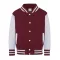 Just Hoods patenttal záródó vastag gyerek pulóver AWJH043J, Burgundy/Heather Grey-5/6