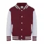 Just Hoods patenttal záródó vastag gyerek pulóver AWJH043J, Burgundy/Heather Grey-5/6