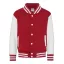 Just Hoods patenttal záródó vastag gyerek pulóver AWJH043J, Fire Red/Arctic White-5/6