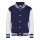 Just Hoods patenttal záródó vastag gyerek pulóver AWJH043J, Oxford Navy/White-7/8