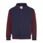 Just Hoods patenttal záródó vastag gyerek pulóver AWJH043J, Oxford Navy/Burgundy-5/6