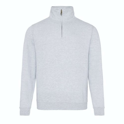 Just Hoods Uniszex 1/4 cipzáras galléros pulóver AWJH046, Heather Grey-L