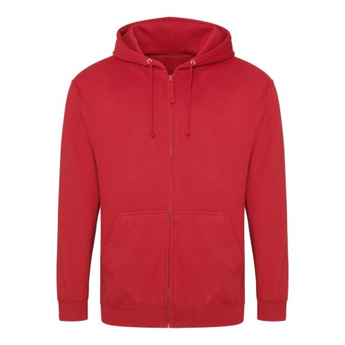 Just Hoods cipzáros kapucnis férfi pulóver AWJH050, Fire Red-S