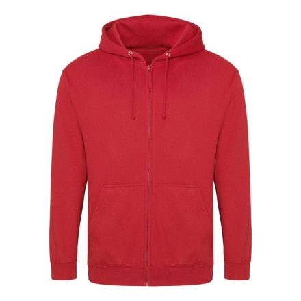 Just Hoods cipzáros kapucnis férfi pulóver AWJH050, Fire Red-XL