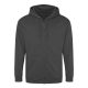 Just Hoods cipzáros kapucnis férfi pulóver AWJH050, Steel Grey-M