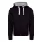 Just Hoods Uniszex cipzáros-kapucnis férfi pulóver AWJH052, Jet Black-L