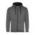 Just Hoods Uniszex pulóver kontrasztos színű cipzárral kapucnival AWJH053, Charcoal Grey/Jet Black-S