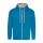 Just Hoods Uniszex pulóver kontrasztos színű cipzárral kapucnival AWJH053, Sapphire Blue/Heather Grey-S