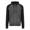 Just Hoods Uniszex kétszínű kapucnis cipzáros pulóver AWJH063, Charcoal Grey/Jet Black-2XL