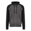 Just Hoods Uniszex kétszínű kapucnis cipzáros pulóver AWJH063, Charcoal Grey/Jet Black-XL