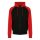 Just Hoods Uniszex kétszínű kapucnis cipzáros pulóver AWJH063, Jet Black/Fire Red-M