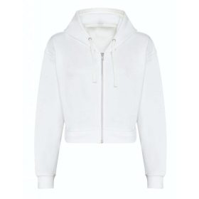   Just Hoods hasig érő cipzáros kapucnis Női pulóver AWJH065, Arctic White-L