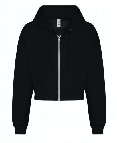 Just Hoods hasig érő cipzáros kapucnis Női pulóver AWJH065, Deep Black-L
