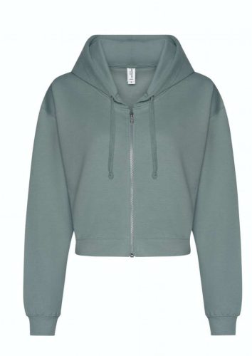 Just Hoods hasig érő cipzáros kapucnis Női pulóver AWJH065, Dusty Green-L