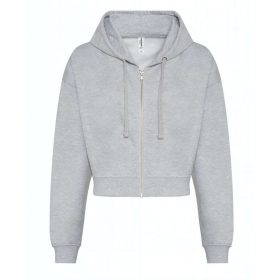   Just Hoods hasig érő cipzáros kapucnis Női pulóver AWJH065, Heather Grey-M