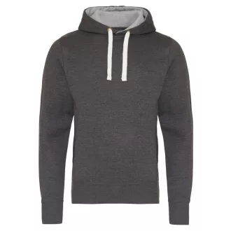   Just Hoods Uniszex vastag oldalzsebes bélelt kapucnis pulóver AWJH100, Charcoal-XS