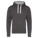 Just Hoods Uniszex vastag oldalzsebes bélelt kapucnis pulóver AWJH100, Charcoal-XS