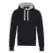 Just Hoods Uniszex vastag oldalzsebes bélelt kapucnis pulóver AWJH100, Jet Black-M