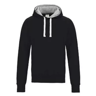   Just Hoods Uniszex vastag oldalzsebes bélelt kapucnis pulóver AWJH100, Jet Black-XS