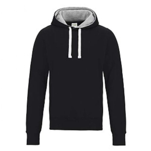 Just Hoods Uniszex vastag oldalzsebes bélelt kapucnis pulóver AWJH100, Jet Black-XS