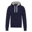 Just Hoods Uniszex vastag oldalzsebes bélelt kapucnis pulóver AWJH100, Oxford Navy-M