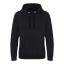 Just Hoods Uniszex kenguruzsebes kapucnis vastag pulóver AWJH101, Jet Black-XS