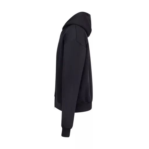 Nagyon vastag, túlméretezett cipzáros-kapucnis pulóver Just Hoods AWJH125, Deep Black-3XL