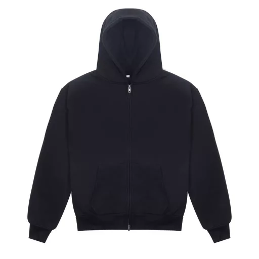 Nagyon vastag, túlméretezett cipzáros-kapucnis pulóver Just Hoods AWJH125, Deep Black-4XL