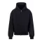 Nagyon vastag, túlméretezett cipzáros-kapucnis pulóver Just Hoods AWJH125, Deep Black-L