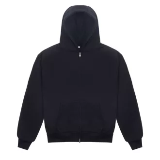   Nagyon vastag, túlméretezett cipzáros-kapucnis pulóver Just Hoods AWJH125, Deep Black-XS
