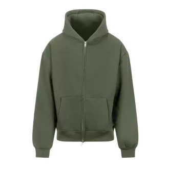   Nagyon vastag, túlméretezett cipzáros-kapucnis pulóver Just Hoods AWJH125, Earthy Green-XS