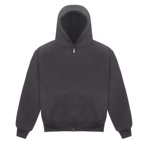 Nagyon vastag, túlméretezett cipzáros-kapucnis pulóver Just Hoods AWJH125, Solid Charcoal-M