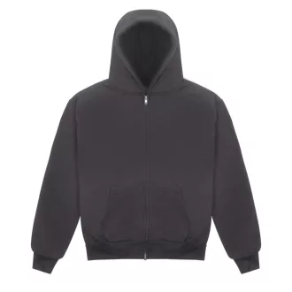   Nagyon vastag, túlméretezett cipzáros-kapucnis pulóver Just Hoods AWJH125, Solid Charcoal-XS