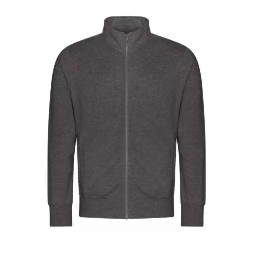 Just Hoods Uniszex cipzáros pulóver oldalsó zsebekkel AWJH147, Charcoal-XL