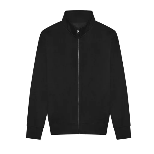 Just Hoods Uniszex cipzáros pulóver oldalsó zsebekkel AWJH147, Deep Black-S